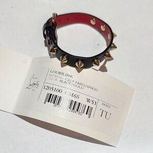 Christian Louboutin Black and Gold Studded Bracelet